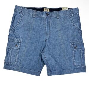 The Foundry Supply Comfort Stretch Waistband Blue Chambray 10 Inch Inseam W46